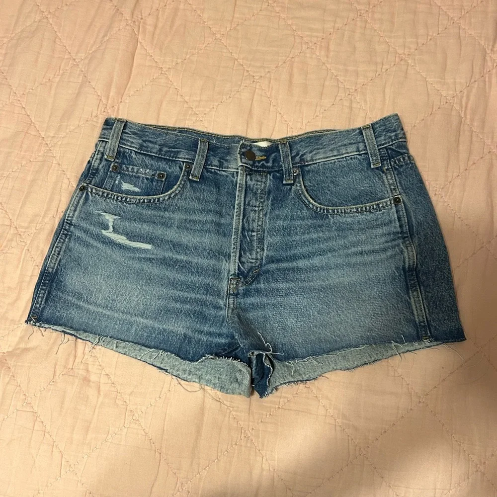 High Rise Denim Mini Shorts - Picture 1 of 5